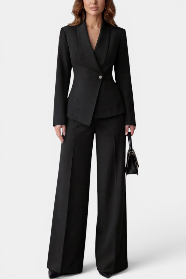 Lauréline - Conjunto Blazer Entallado y Pantalón Ancho