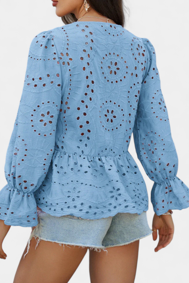 Kayden - Top Boho de Encaje con Corte Amplio