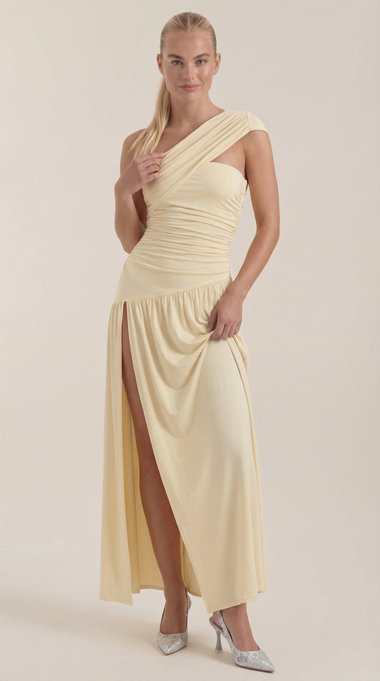 Vestido Maxi Asimétrico de Un Hombro Enid